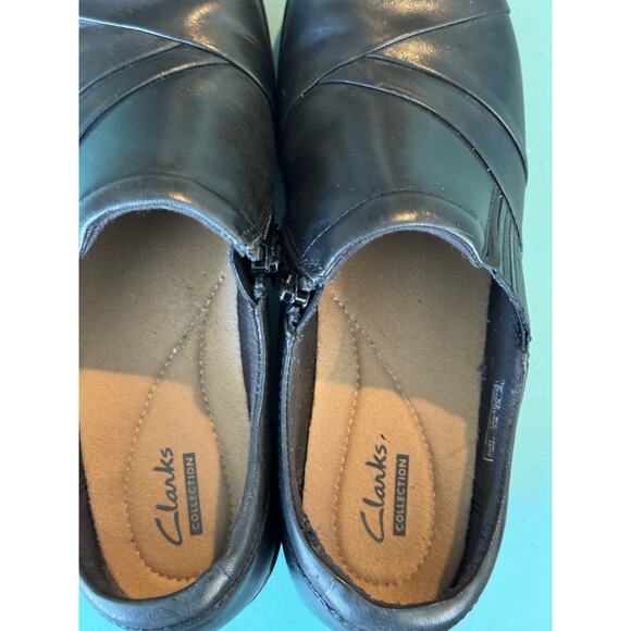 CLARKS Collection, BLACK  loafers, size 8.5, cute leather shoes! - Picture 7 of 8